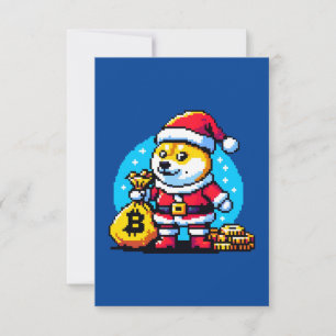 Tarjeta Perro Cripto Festivo - Diseño de Navidad en Arte d