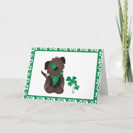 Tarjeta Perro Cuatro Hojas Clover Green
