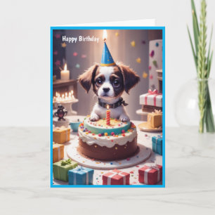 Tarjeta Perro Cute Happy Birthday
