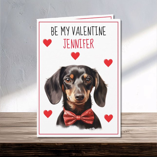 Tarjeta Perro Dachshund Te Woof Valentine (Subido por el creador)