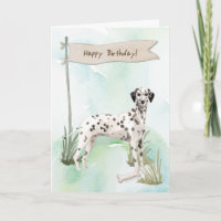Perro dálmata bajo Rótulo de cumpleaños