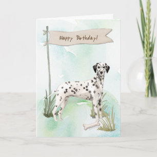 Tarjeta Perro dálmata bajo Rótulo de cumpleaños