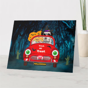 Tarjeta Perro Dálmata Conduciendo Coche Espeluznante Hallo