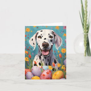 Tarjeta Perro dálmata feliz Pascua