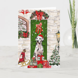 Tarjeta Perro dálmata Navidad 