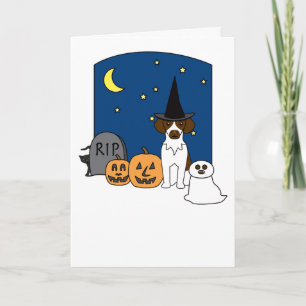 Tarjeta Perro de aguas de Bretaña Halloween