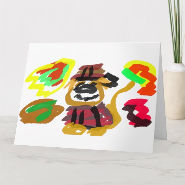 Tarjeta Perro de aguas de otoño  (Anverso)