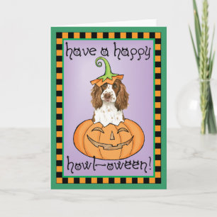 Tarjeta Perro de aguas de saltador inglés de Halloween