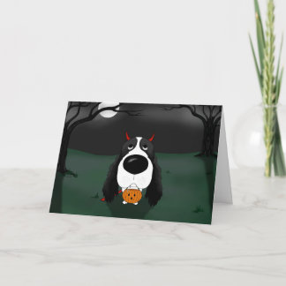 Tarjeta Perro de aguas de saltador inglés Halloween