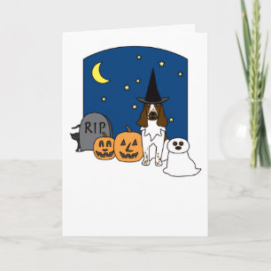Tarjeta Perro de aguas de saltador inglés Halloween