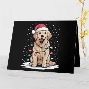 Tarjeta Perro de aguas de San Juan Luces de árbol de Navid