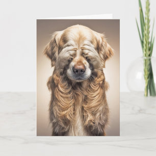 Tarjeta Perro de aguas dorado de cumpleaños envejeciendo H