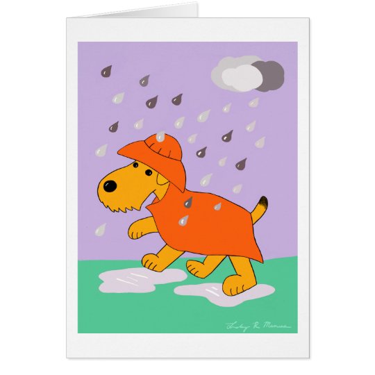 Tarjeta Perro de Airedale Terrier del dibujo animado en