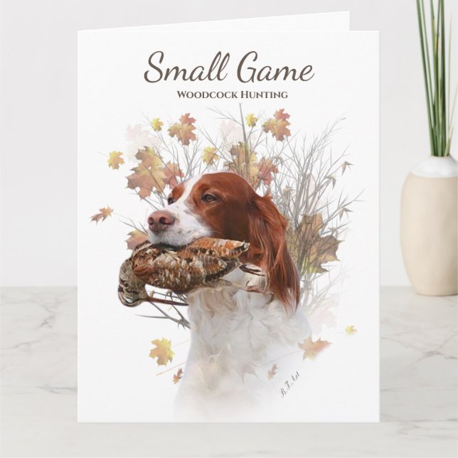 Tarjeta Perro de aves, caza de leña (Anverso)