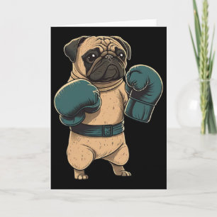 Tarjeta Perro de Boxeo Pug Boxeador Guantes de Boxeo Mma K