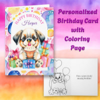 Perro de cachorro con página de color pastel cumpl