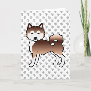 Tarjeta Perro de caricatura rojo alasqués malamute