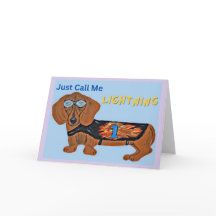 Perro de carreras Dachshund ¡LLÁMAME SOLO RELÁMPAG