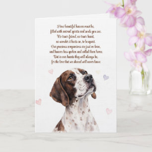 Tarjeta Perro de caza Pointer simpatía 