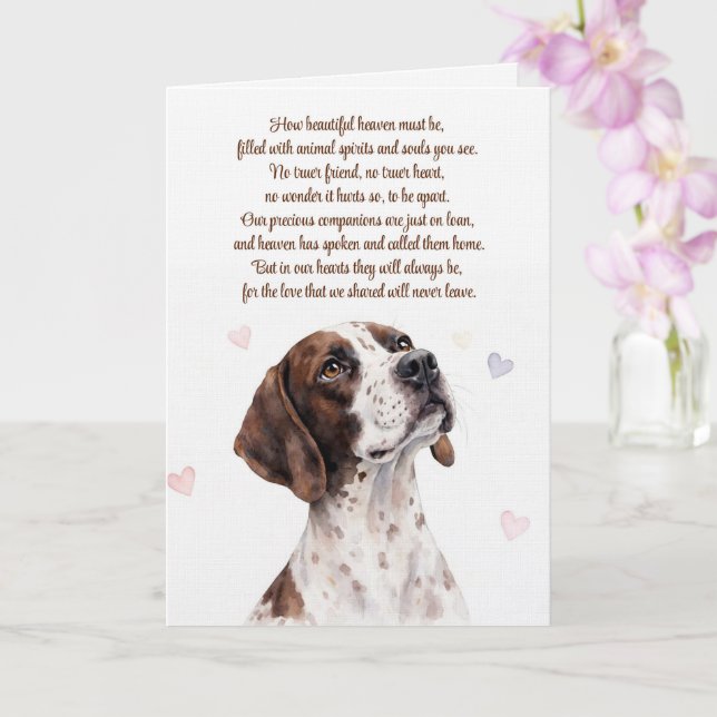 Tarjeta Perro de caza Pointer simpatía  (Orquídea)