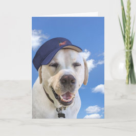 Tarjeta Perro de cumpleaños con Gorra