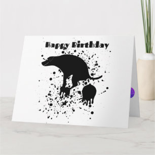 Tarjeta Perro de cumpleaños divertido de Pooping