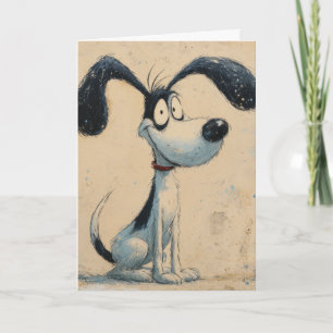 Tarjeta Perro de Dibujos Animados Divertido – Arte de Perr