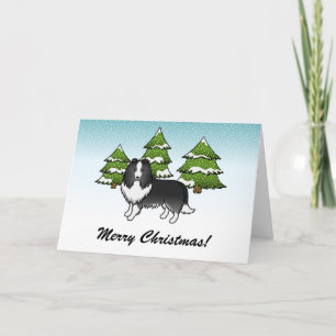 Tarjeta Perro de dibujos animados en estantes bicolores ne