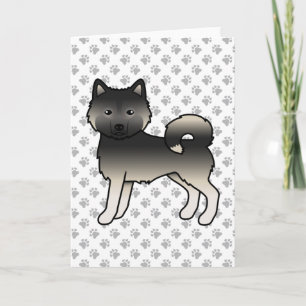 Tarjeta Perro de dibujos animados lindo Agouti Alaskan Mal
