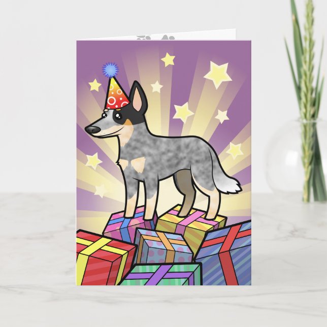 Tarjeta Perro de ganado australiano de cumpleaños / Kelpie (Anverso)