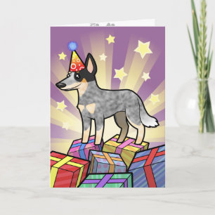 Tarjeta Perro de ganado australiano de cumpleaños / Kelpie