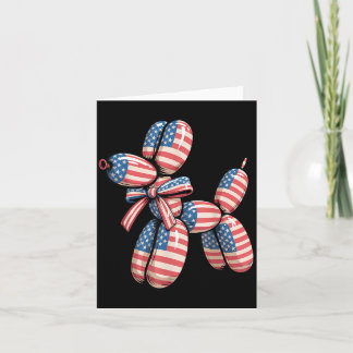 Tarjeta Perro de Globo Torsión de Globo 4 de Julio America