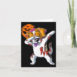 Tarjeta Perro de Halloween zombie
