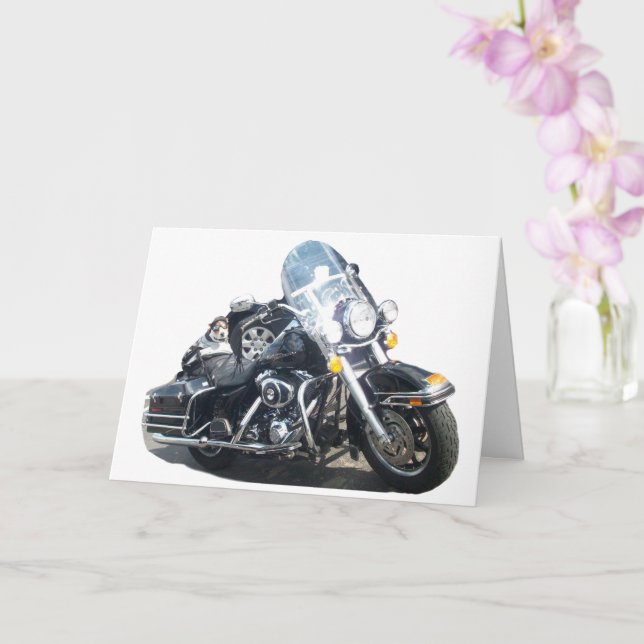 Tarjeta Perro De Hog De Motocicleta Nacido Para Montar Rus (Orquídea)