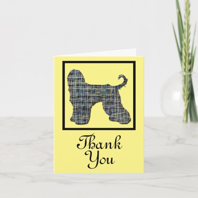 Tarjeta Perro de Hound Afgano Gracias (Anverso)