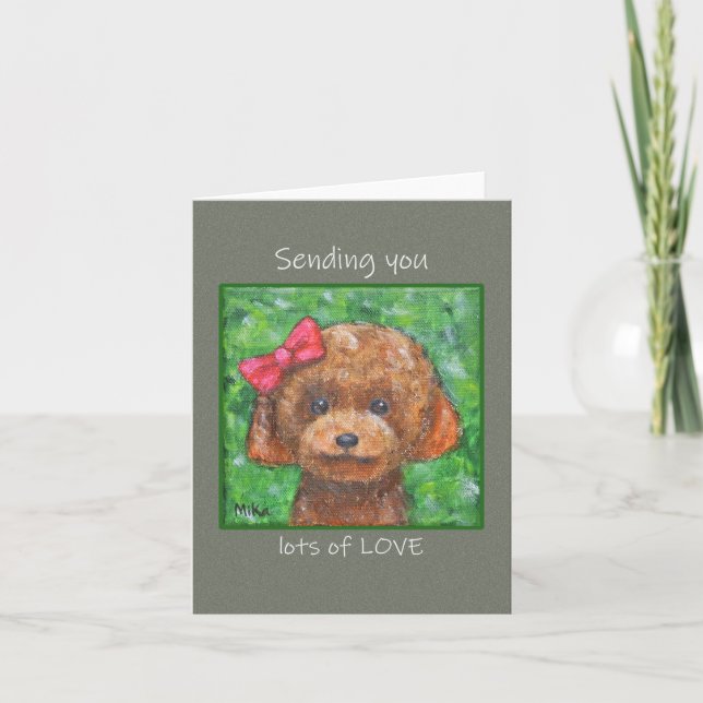 Tarjeta Perro de juguete lindo te envía mucho amor (Anverso)