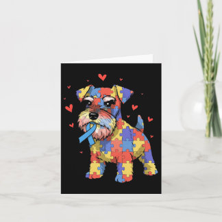 Tarjeta Perro de la conciencia del autismo con el rompecab