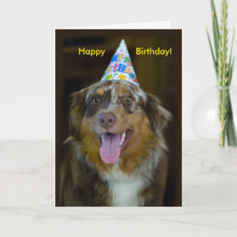 Tarjeta Perro de la fiesta de cumpleaños del pastor austra