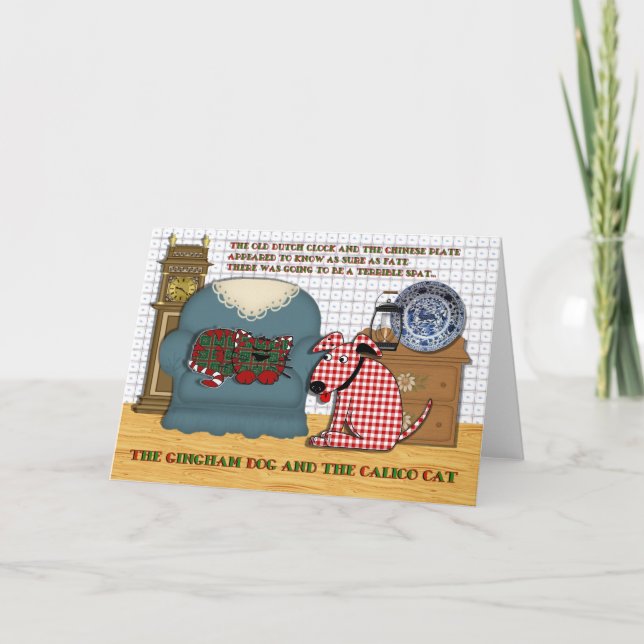 Tarjeta Perro de la guinga y gato de calicó (Anverso)