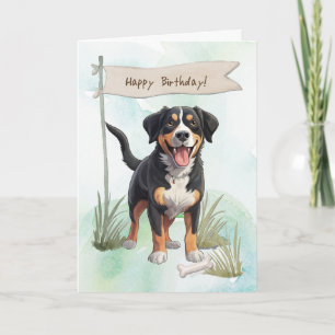 Tarjeta Perro de la montaña Entlebucher bajo Rótulo de cum