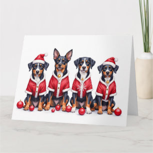 Tarjeta Perro de la Montaña Suiza Grande Vestido de Navida