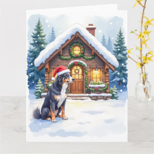 Tarjeta Perro de la Montaña Suiza Mayor Cabaña Nevada Gorr