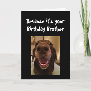 Tarjeta Perro de la Nariz Grande Perro Funny Hermano Amor