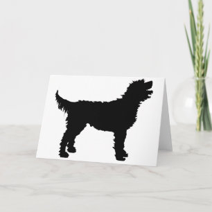 Tarjeta Perro de Labradoodle (en negro)