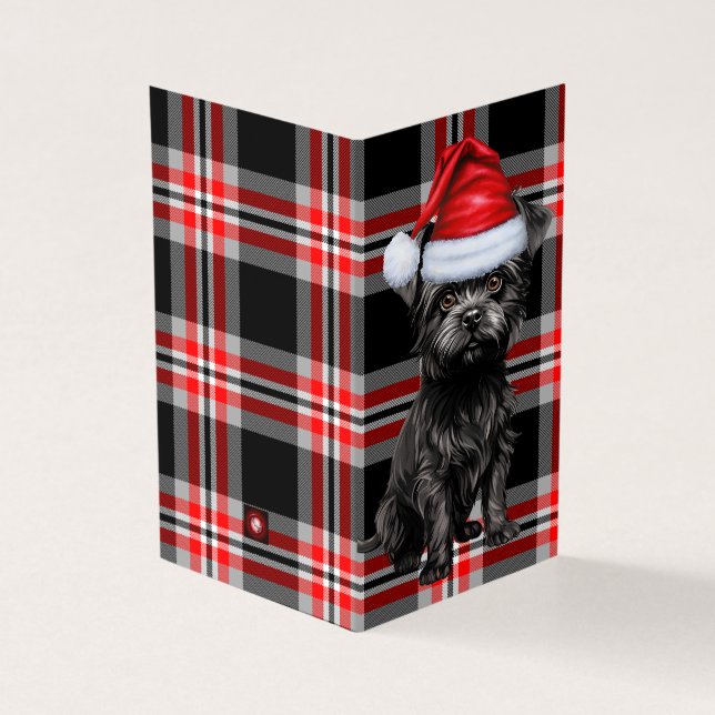 Tarjeta Perro de los Navidades Affenpinscher con comida de (Exterior)