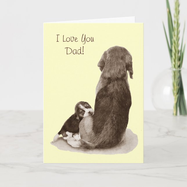 Tarjeta Perro de mamá de cachorro de cachorro lindo para p (Anverso)