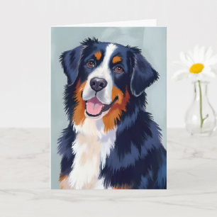 Tarjeta Perro de montaña bernés Acuarela de mascota
