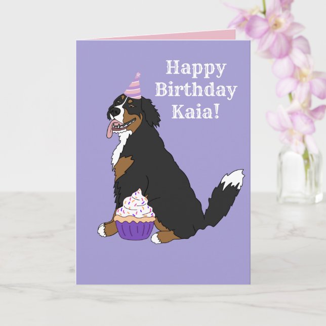 Tarjeta Perro de montaña Bernese (Orquídea)