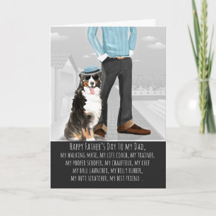 Tarjeta Perro de montaña de Berna del Día del Padre Mascot