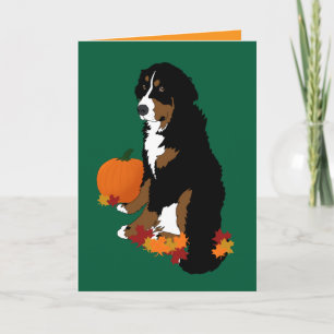 Tarjeta Perro de montaña de Bernese Autumn Blank